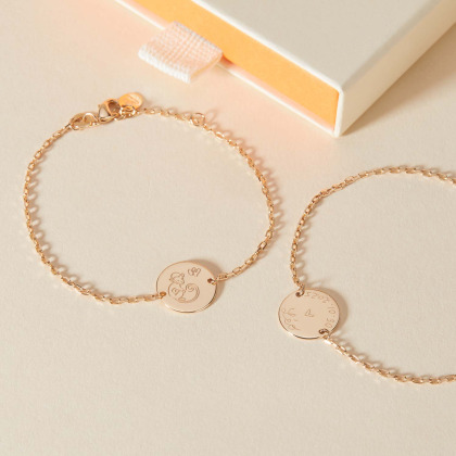 Bracciale personalizzato a catena Zodiaco cinese placcato in oro merci maman