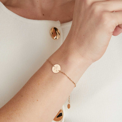 Bracciale personalizzato a catena Zodiaco cinese placcato in oro merci maman