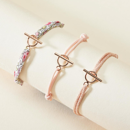 Pulsera con cierre de palanca en T baño de oro merci maman
