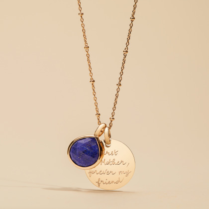 Acheter une Pierre fine plaqué or lapis lazuli merci maman