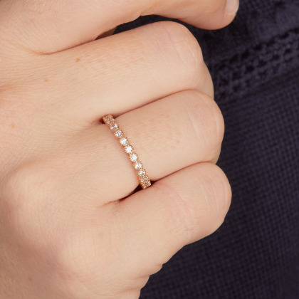 Crystal Eternity Band Ring gold plated merci maman