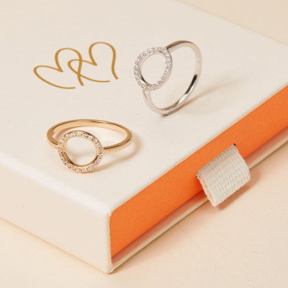 Anello Eternità Cristallo placcato oro  argento sterling merci maman
