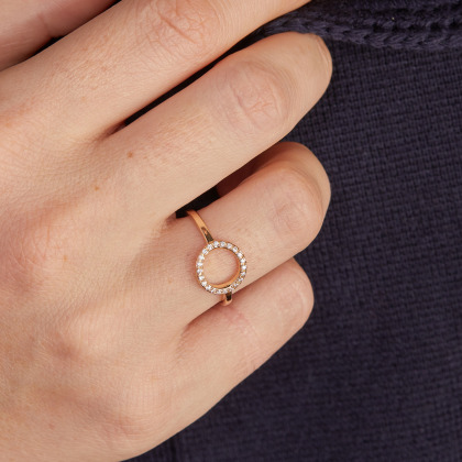 Anello Eternità Cristallo placcato oro merci maman