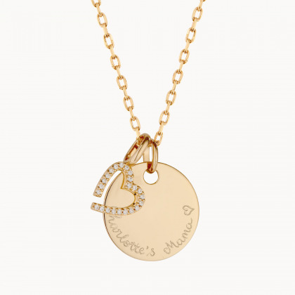 personalised crystal m necklace gold plated merci maman
