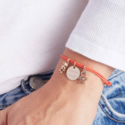 Bracciale personalizzato mamma cristallo placcato in oro merci maman