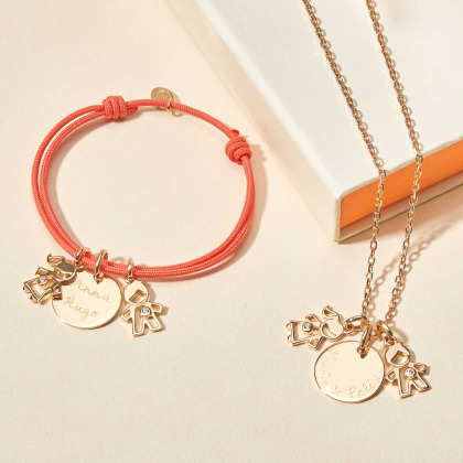Bracciale personalizzato mamma cristallo placcato in oro merci maman