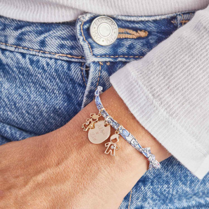 Personalisiertes Kristall Mama Liberty Armband  vergoldet merci maman