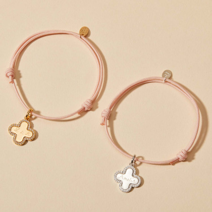 Bracciale personalizzato con croce di cristallo placcato in oro merci maman