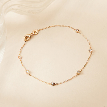 Pulsera de cadena Solitario Cristal