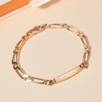 Personalisiertes Panzerarmband vergoldet merci maman
