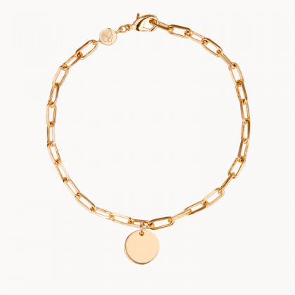 Bracciale personalizzato sottile love links per la coppia placcato in oro merci maman
