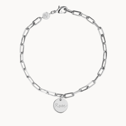 Personalisiertes Dainty Love Links Gliederarmband für Männer silber merci maman