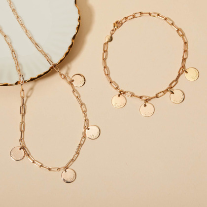 Personalisierte Dainty Love Links Gliederkette vergoldet merci maman