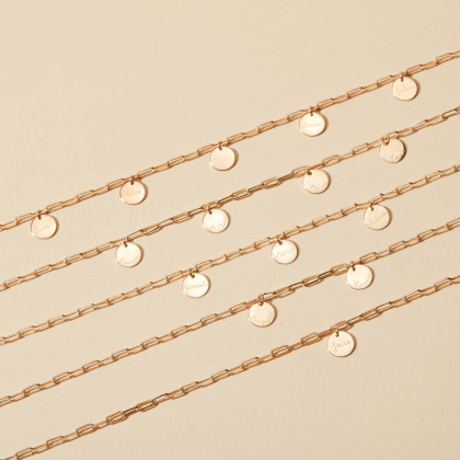 Personalisierte Dainty Love Links Gliederkette vergoldet merci maman