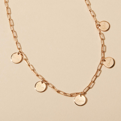 Personalisierte Dainty Love Links Gliederkette vergoldet merci maman