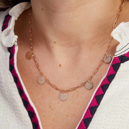 Personalisierte Dainty Love Links Gliederkette vergoldet merci maman
