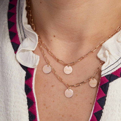 Personalisierte Dainty Love Links Gliederkette vergoldet merci maman