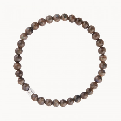 Bracelet personnalisé Cube Initiale pour homme argent Labradorite merci maman