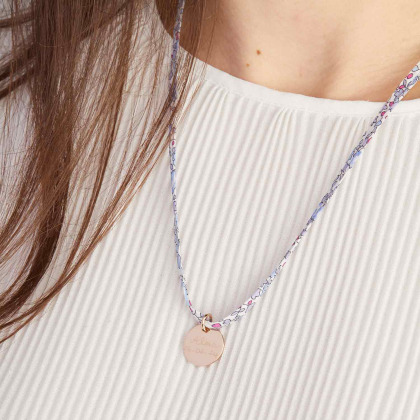 Collana personalizzata a disco Liberty placcato in oro merci maman