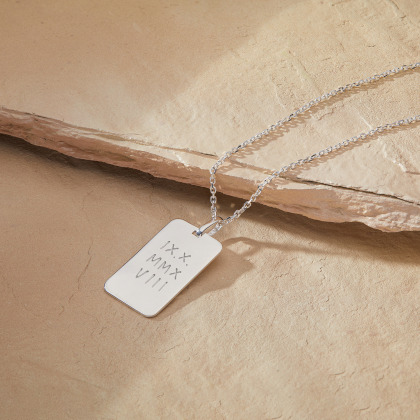 Personalisierte Halskette mit Erkennungsmarke für Männer sterlingsilber merci maman