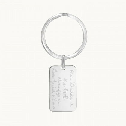 Portachiavi personalizzato con targhetta argento sterling merci maman