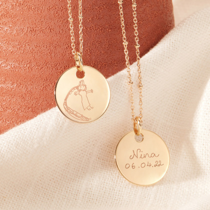 collier medium personnalisé plaqué or merci maman