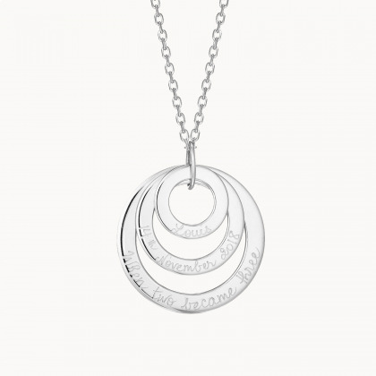 Collier personnalisé Eternity Trio en argent merci maman