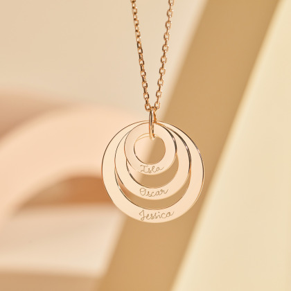 Collana personalizzata Eternity Trio placcato oro merci maman