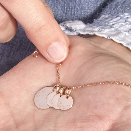 Collar personalizado con nombre Familia baño de oro merci maman