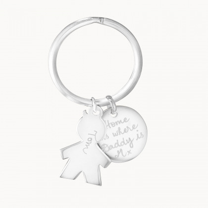 Porte-clefs personnalisé Family argent merci maman