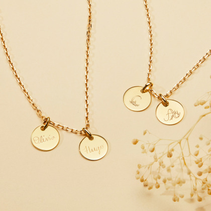 personalised floral alphabet name necklace gold plated merci maman