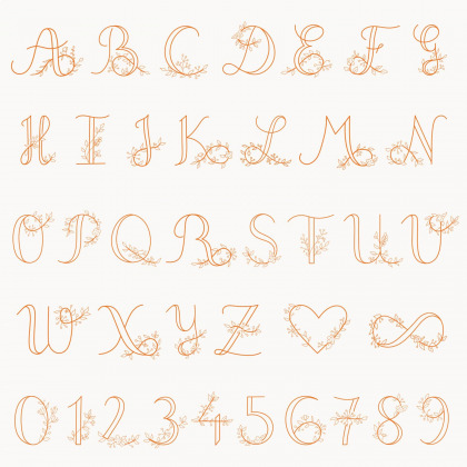 Collier Mini Alphabet Floral personnalisé