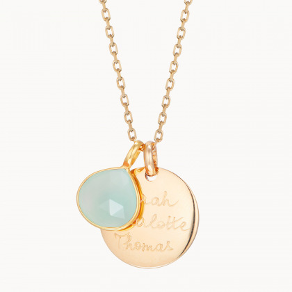 Collier personnalisé Pierre fine Calcédoine Aqua