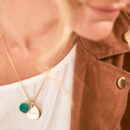 Collier personnalisé Pierre fine Onyx Vert