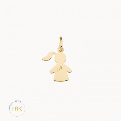 Charm personalizzato bambina in oro massiccio 18 carati merci maman