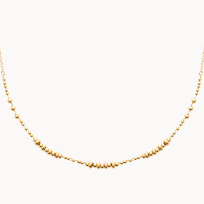 Collier Perles dorées plaqué or merci maman