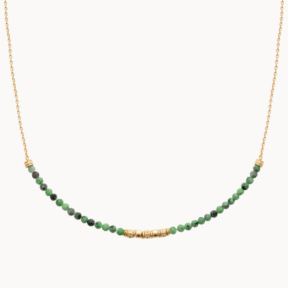 Green Gemstone Necklace gold plated merci maman