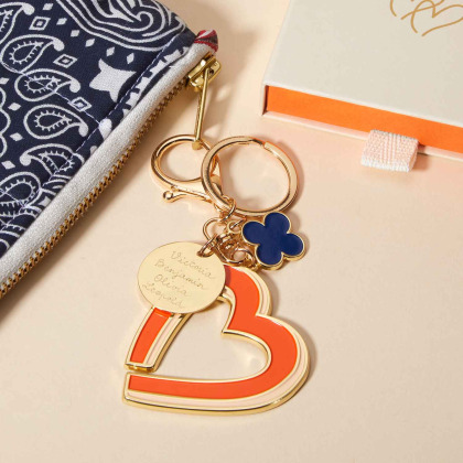 Personalisierter Schlüsselanhänger für Taschen vergoldet merci maman