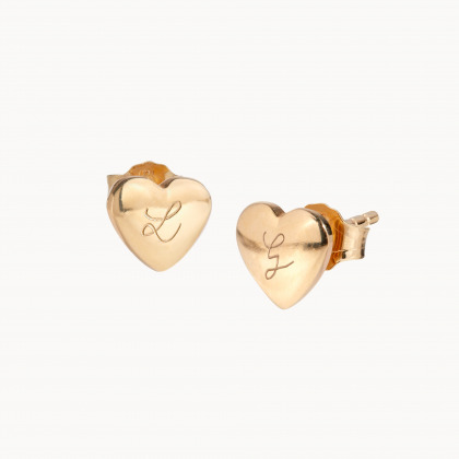 Orecchini Personalizzati a Bottone Cuore placcato oro merci maman