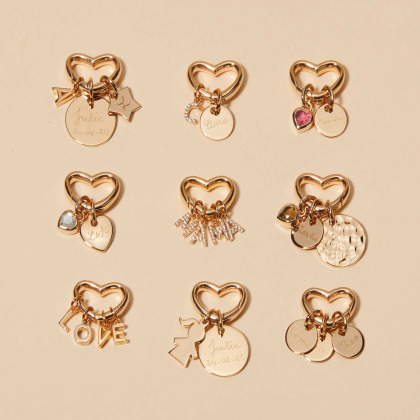 Braccialetto Personalizzato portafortuna con chiusura a cuore placcato oro merci maman