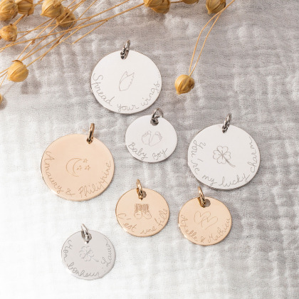 Collier Empreinte personnalisé plaqué or merci maman