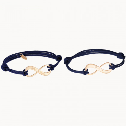 Bracelets Personnalisés Duo Infinity plaqué or merci maman