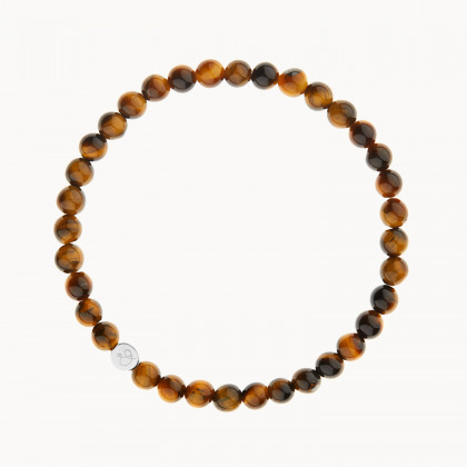 Personalisiertes Halbedelsteinarmband mit Beads für Männer sterlingsilber tigerauge merci maman