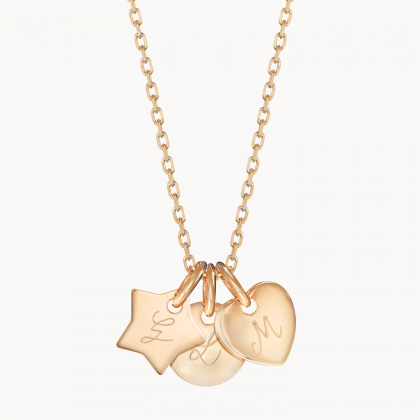 Collana personalizzata con iniziali placcato oro merci maman