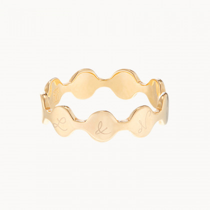 anello a pastiglie personalizzato con inizali placcato oro merci maman