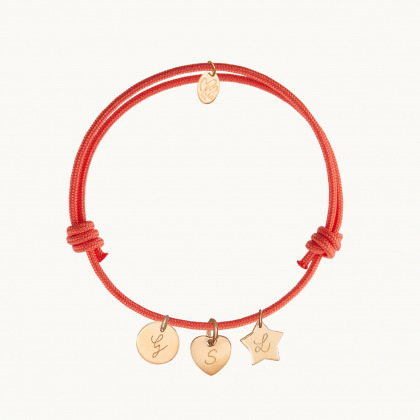 Personalisiertes Armband mit Mini Charm vergoldet merci maman