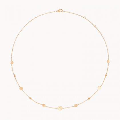 Collier Pastille Initiale personnalisé plaqué or merci maman