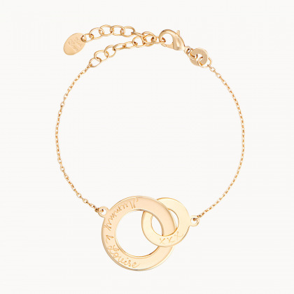 Bracciale intrecciato a catena personalizzato placcato oro merci maman