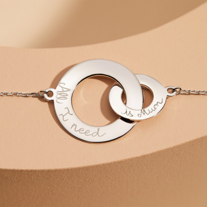 Bracciale intrecciato a catena personalizzato argento sterling merci maman