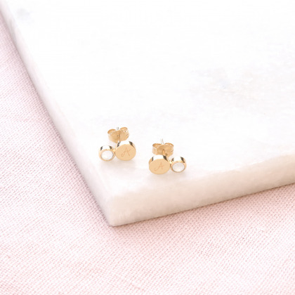 Orecchini personalizzati con madreperla placcato oro merci maman